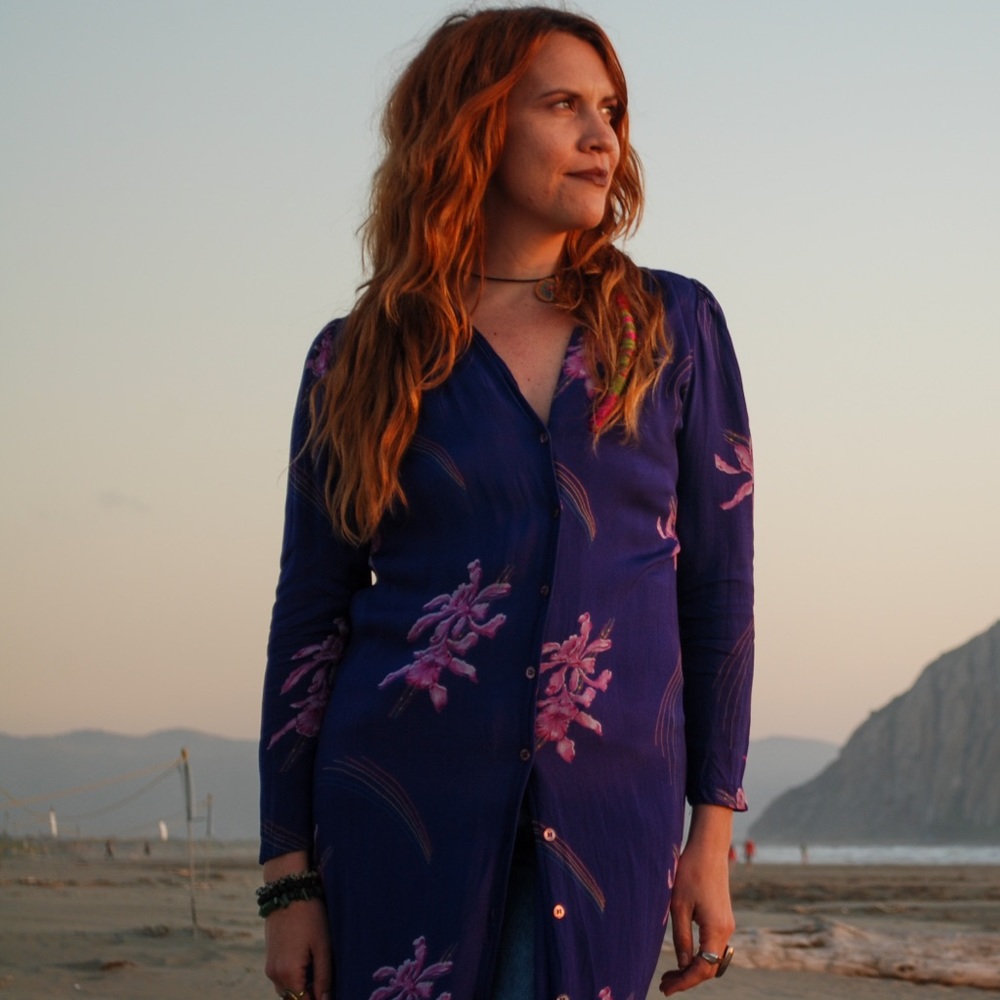 Vintage kimono with rainbows